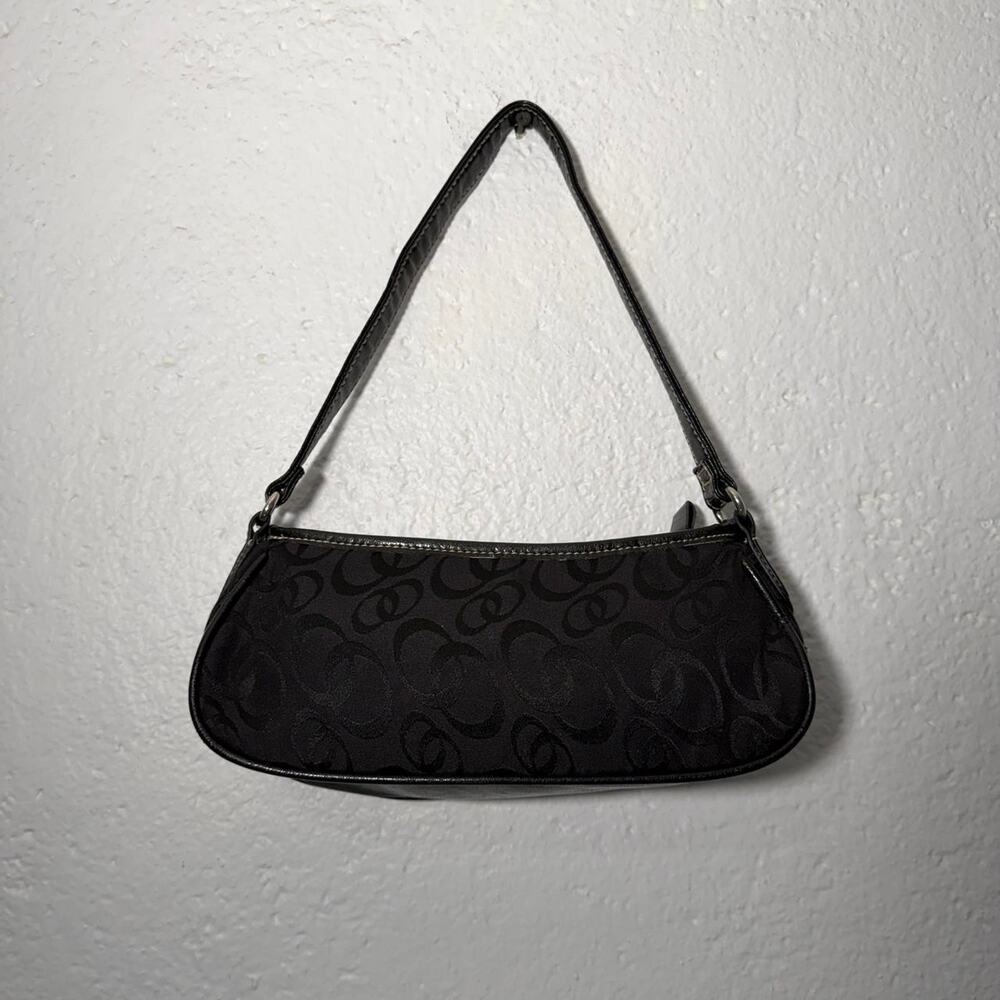 Y2k black baguette shoulder bag